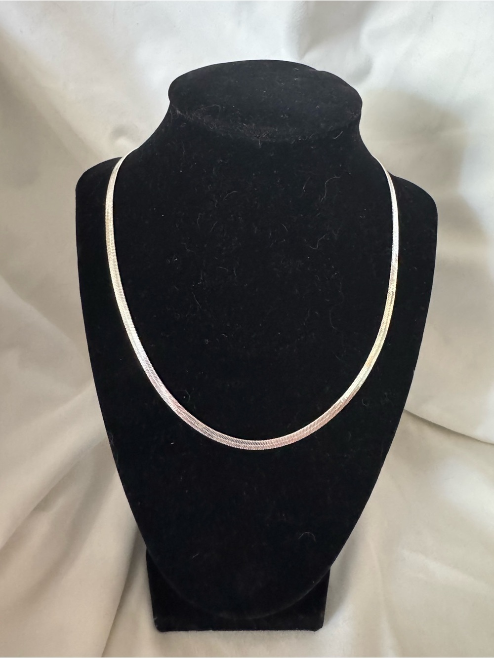 925 Sterling Silver Herringbone Necklace - Silver